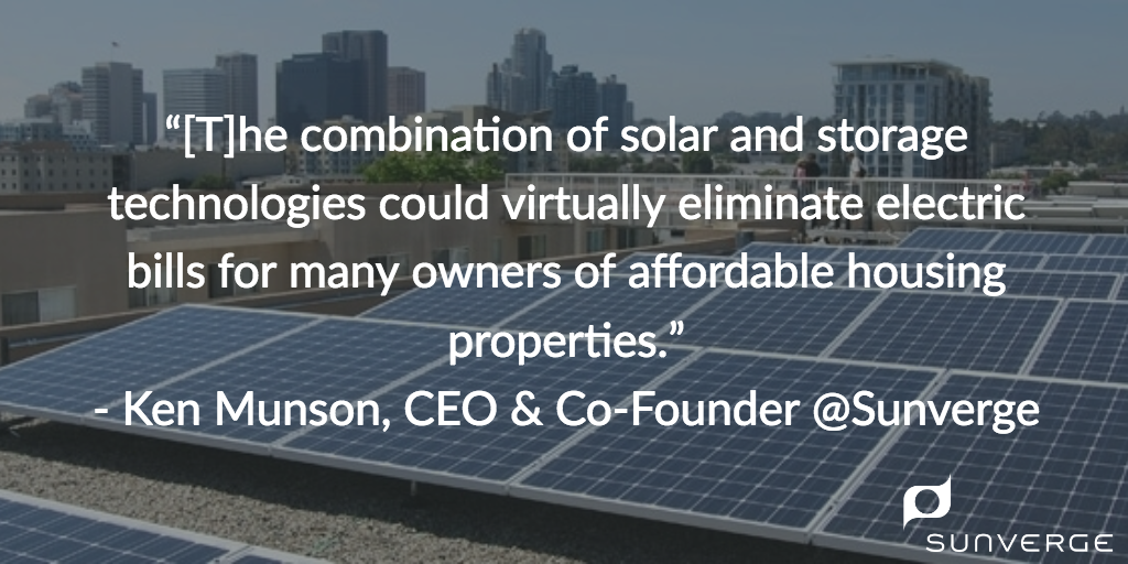 “[T]he combination of solar and storage technologies could virtually eliminate electric bills for many owners of affordable housing properties.”